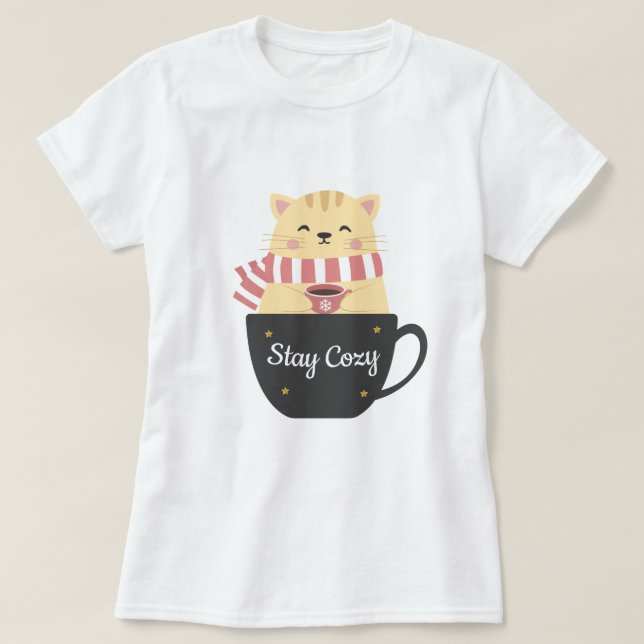 Stay Cosy Cat T-Shirt (Design Front)