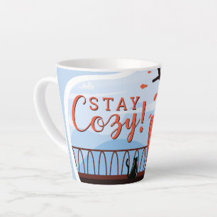 Stay Cosy Hygge Autumn Fall FolkArt Decor ADD NAME Latte Mug