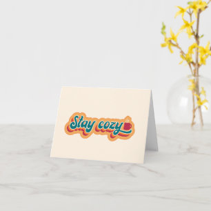 Stay Cosy Mug of Coffee or Hot Cocoa, Retro Style Card