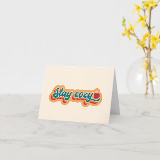 Stay Cosy Mug of Coffee or Hot Cocoa, Retro Style Card