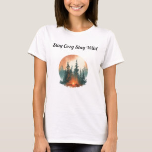 Stay Cosy Stay Wild Forest Campfire T-Shirt