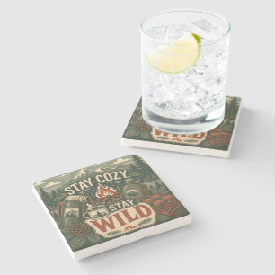 Stay Cosy Stay Wild Stone Coaster