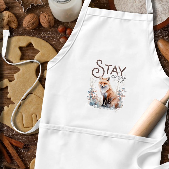 Stay Cosy Woodland Fox Christmas Standard Apron (Creator Uploaded)