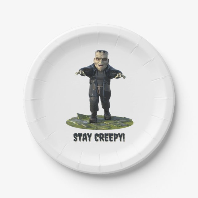 Stay Creepy! Frankenstein's Monster Paper Plate (Front)