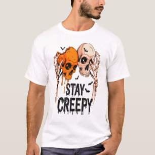 Stay Creepy PNG, Retro Skull Halloween T-Shirt