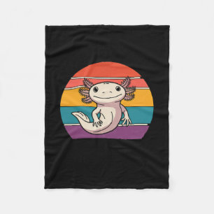 Stay Curious Axolotl Retro Cute Animal Lovers  Fleece Blanket
