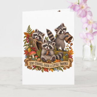 Stay Curious Cause A Little Trouble Racoon Card