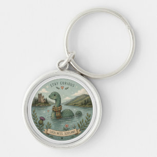 Stay Curious Cosy Cryptid Nessie Loch Ness Monster Key Ring