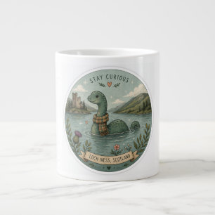 Stay Curious Cosy Cryptid Nessie Loch Ness Monster Large Coffee Mug