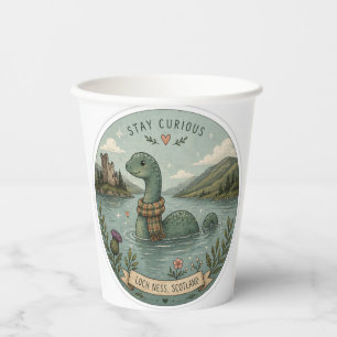 Stay Curious Cosy Cryptid Nessie Loch Ness Monster Paper Cups