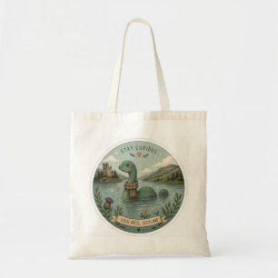 Stay Curious Cosy Cryptid Nessie Loch Ness Monster Tote Bag