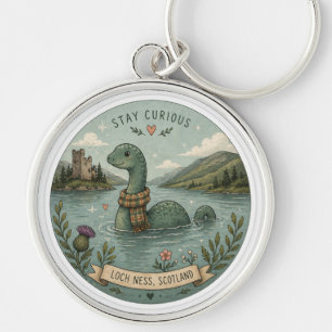 Stay Curious Cozy Cryptid Nessie Loch Ness Monster Key Ring