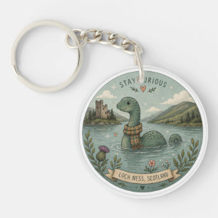 Stay Curious Cozy Cryptid Nessie Loch Ness Monster Key Ring