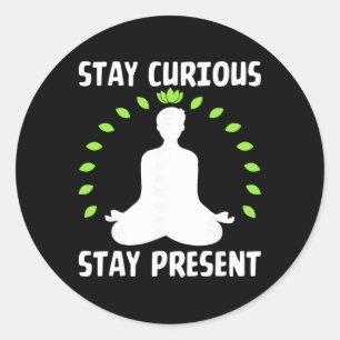 Stay Curious Stay Present Meditative Calm Classic Round Sticker