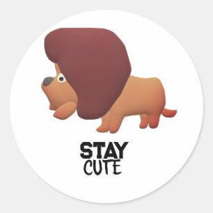 Stay Cute Classic Round Sticker