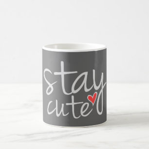 Stay Cute Mug, Grey Coffee Mug