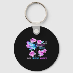Stay dragonfly semicolon prevention awareness key ring