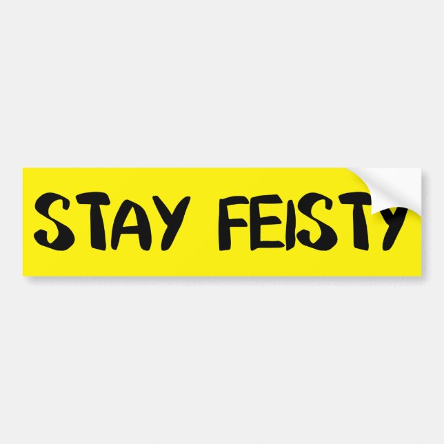 Stay Feisty Encouragement Bumper Sticker (Front)