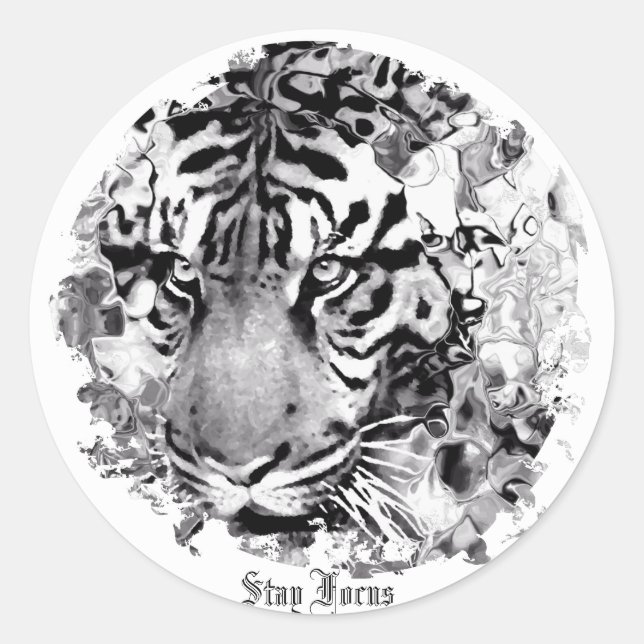 Stay Focus_Distressed Round Stickers (Front)