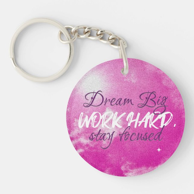 Stay Focus Keychain with Safety Qr Code  (Front)