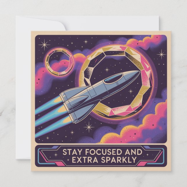 Stay Focused And Extra Sparkly Card (Front)