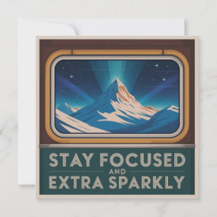 Stay Focused And Extra Sparkly Holiday Card