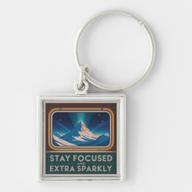 Stay Focused And Extra Sparkly Key Ring (Front)