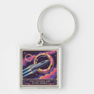 Stay Focused And Extra Sparkly Key Ring