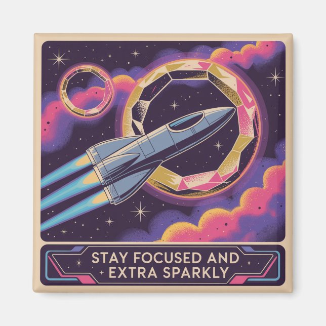 Stay Focused And Extra Sparkly Magnet (Front)
