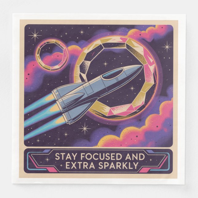 Stay Focused And Extra Sparkly Napkin (Front)