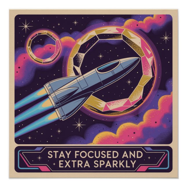 Stay Focused And Extra Sparkly Poster (Front)