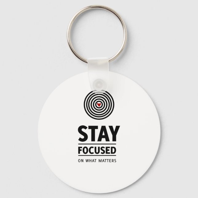 Stay Focused – Heart-centred Design  Key Ring (Front)