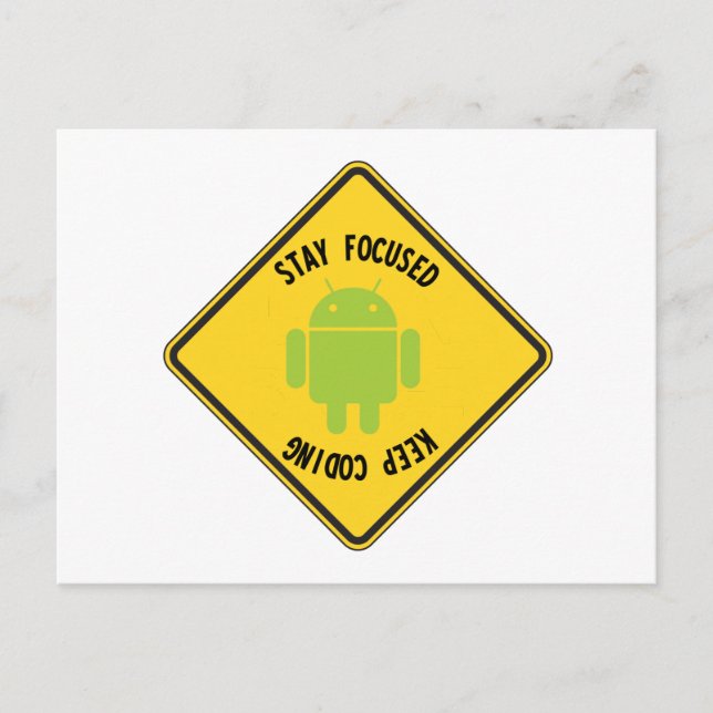 Stay Focused Keep Coding (Top Bottom Sign) Postcard (Front)
