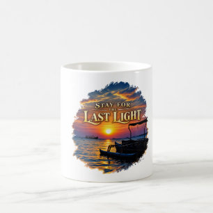 Stay for the Last Light Golden Sunset Ocean Art Coffee Mug