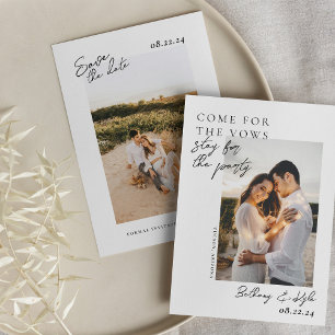 Stay For The Party Photo Save The Date Invitation