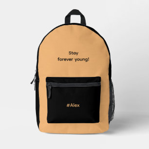 Stay Forever Young Leap Year Simple Modern Vintage Printed Backpack