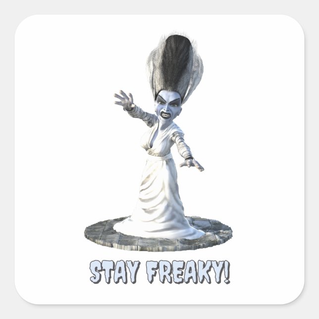 Stay Freaky! Bride of Frankenstein Square Sticker (Front)