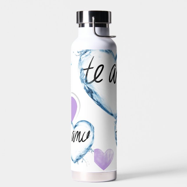 Stay Fresh Te Amo Water Bottle – Romantic Heart De (Left)