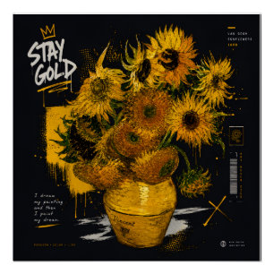 Stay Gold Sunflowers T-Shirt Van Gogh Poster