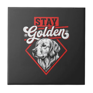 Stay Golden Golden Retriever Dog Ceramic Tile