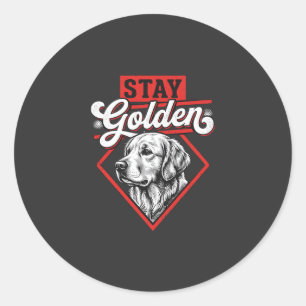 Stay Golden Golden Retriever Dog Classic Round Sticker