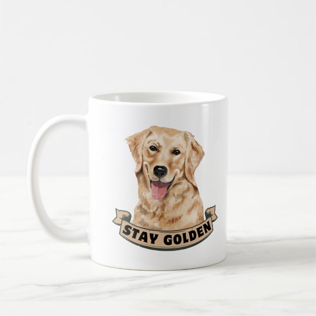 Stay Golden, Golden Retriever Dog Lover Coffee Mug (Left)