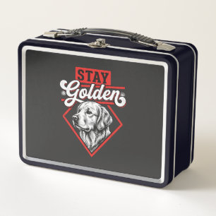 Stay Golden Golden Retriever Dog Metal Lunch Box