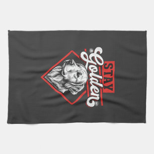 Stay Golden Golden Retriever Dog Tea Towel