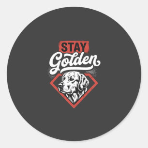Stay Golden Golden Retriever Retro Dog Classic Round Sticker