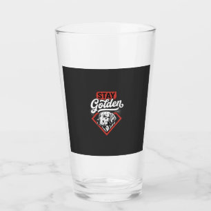 Stay Golden Golden Retriever Retro Dog Glass