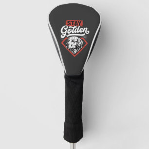 Stay Golden Golden Retriever Retro Dog Golf Head Cover