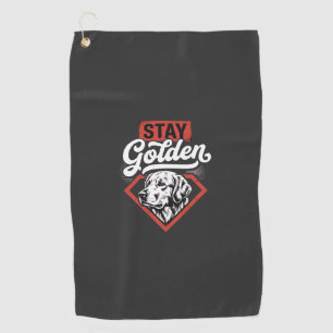Stay Golden Golden Retriever Retro Dog Golf Towel