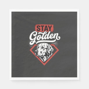 Stay Golden Golden Retriever Retro Dog Napkin