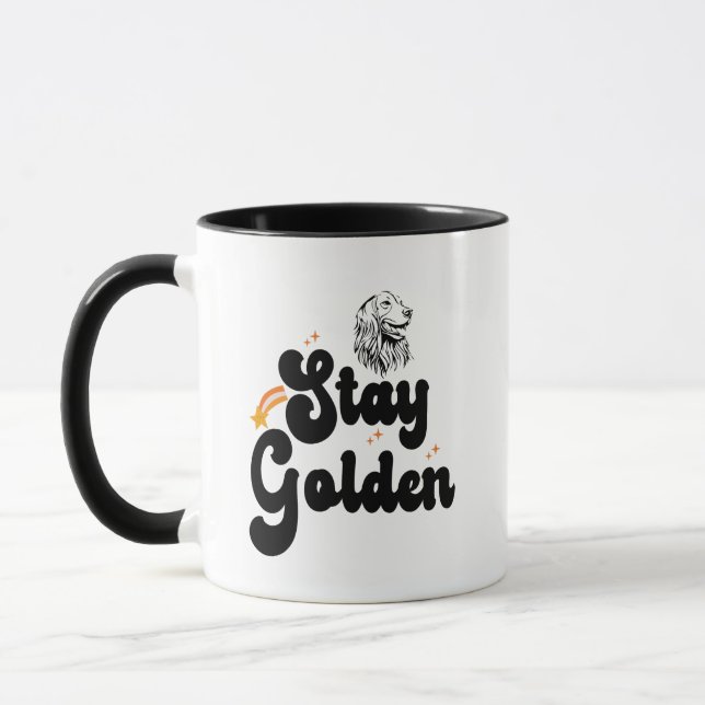 Stay Golden Groovy Retriever Dog Animal Pet Lover Mug (Left)